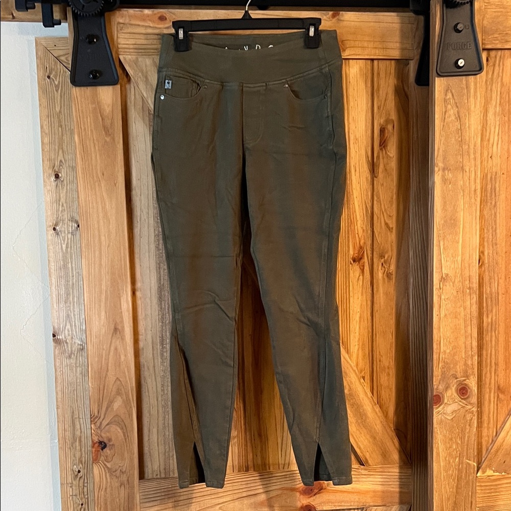 Belle by Kim Gravel Olive Green Jeggings